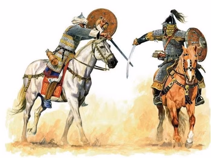 Ưu thế của các dân tộc du mục. Các dân tộc du mục thảo nguyên như Scythia, Hung Nô hay Mông Cổ đã khai thác tối đa sức mạnh của ngựa, xây dựng những đạo quân thiện chiến, có thể di chuyển hàng trăm kilômét trong thời gian ngắn. Ảnh: Pinterest.