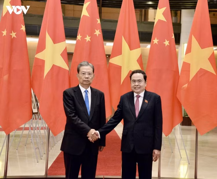 Chủ tịch Quốc hội Trần Thanh Mẫn hội đàm với Ủy viên trưởng Nhân đại toàn quốc Trung Quốc Triệu Lạc Tế (31/8/2025).