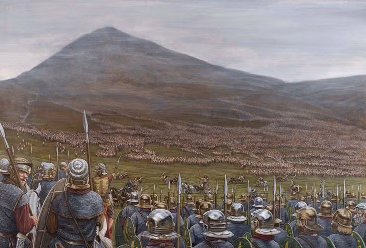 Diễn ra tại miền bắc Scotland. Trận chiến diễn ra ở vùng đồi núi phía bắc Scotland, nơi người La Mã đối đầu với các bộ tộc Caledonia bản địa. Ảnh: Pinterest.