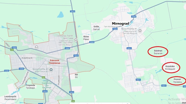 Según el canal RVvoenkor, la RFAF está atacando Mirnograd en un frente amplio y capturando aldeas vecinas en el este. Analistas militares ucranianos han reconocido tardíamente la pérdida de Balahan, Kazatske y Promin, así como la sólida consolidación de la posición de la RFAF en Mirnograd. 7.jpg