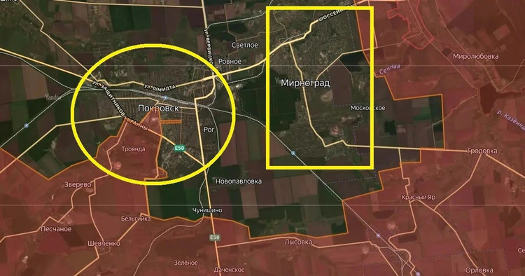 Kanał DIVGEN zacytował oficera Centralnej Grupy Sił Powietrznych Federacji Rosyjskiej (RFAF), który stwierdził, że obecnie AFU nie posiada jednolitego systemu obrony w Pokrowsku i Myrnohradzie, ponieważ te dwa obszary miejskie są od siebie praktycznie odizolowane. To mogło być przyczyną wybuchu walk w Myrnohradzie i Pokrowsku. 10.jpg