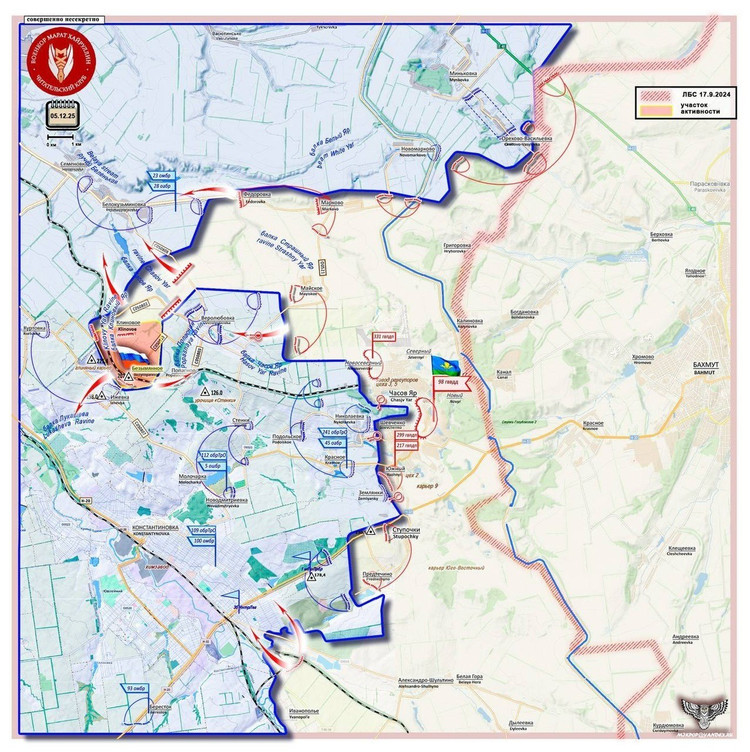 Setelah merebut kota Izhevka, kelompok terdepan Grup Pasukan Selatan RFAF akan bergerak menuju persimpangan posisi Ukraina di Druzhkovka dan Konstantinovka. Di sebelah tenggara wilayah ini terdapat lembah Sungai Kryvyi Torets yang luas, tempat jalan lingkar strategis N-20, yang menghubungkan seluruh wilayah posisi kelompok Sloviansk-Druzhkovka, melewati 5 km dari Izhevka. (Sumber foto: Military Review, Rvvoenkory, Ukrinform) 18.jpg