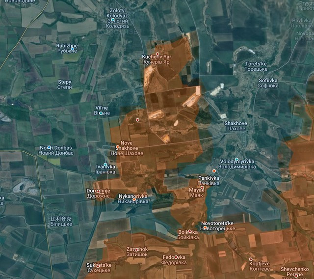 ポクロフスクへの圧力が強まるにつれ、ロシア軍のドブロポリエ隆起地帯(ポクロフスク北部)は拡大を続けた。リードフカ氏によると、ロシア空軍はドブロポリエ隆起地帯の麓にあるヴォロディミリウカを制圧し、ウクライナ軍の反撃に深刻な脅威を与えた。 10.jpg