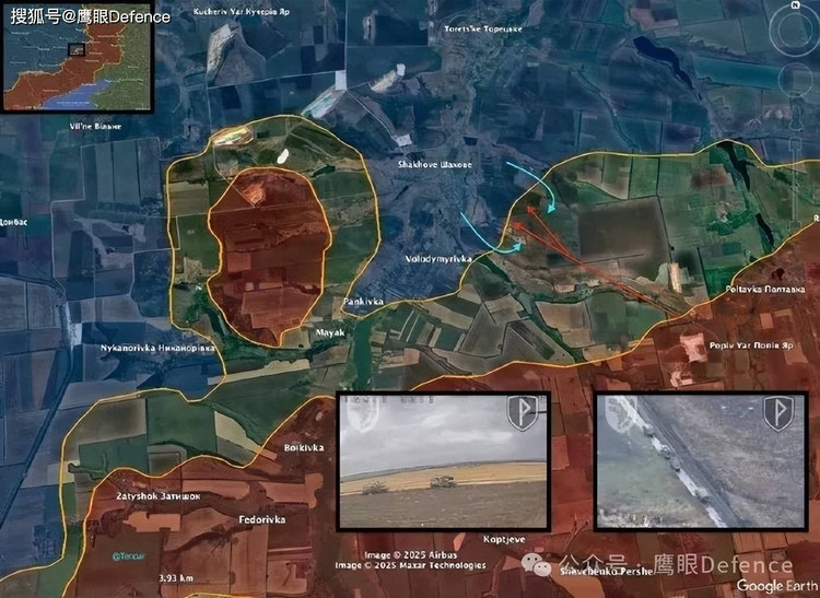 No final de outubro, o Grupo de Exércitos Centro da Força Aérea Russa (RFAF) prosseguiu com uma operação em larga escala com 29 veículos blindados ao norte de Pokrovsk, visando atacar os flancos de Shakhove e Volodymyrivka, a cerca de 18 km a nordeste de Pokrovsk. 1.jpg