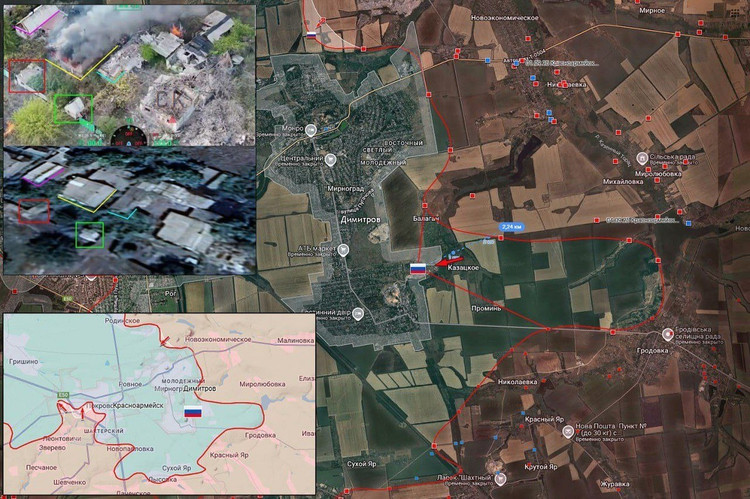 Kanał Military Summary poinformował, że jednostki uderzeniowe Centralnej Grupy Sił RFAF rozpoczęły atak na Myrnohrad, miasto satelickie na wschód od Pokrowska. Wojska rosyjskie wkroczyły już na południowo-wschodnie obrzeża Myrnohradu. 7.jpg
