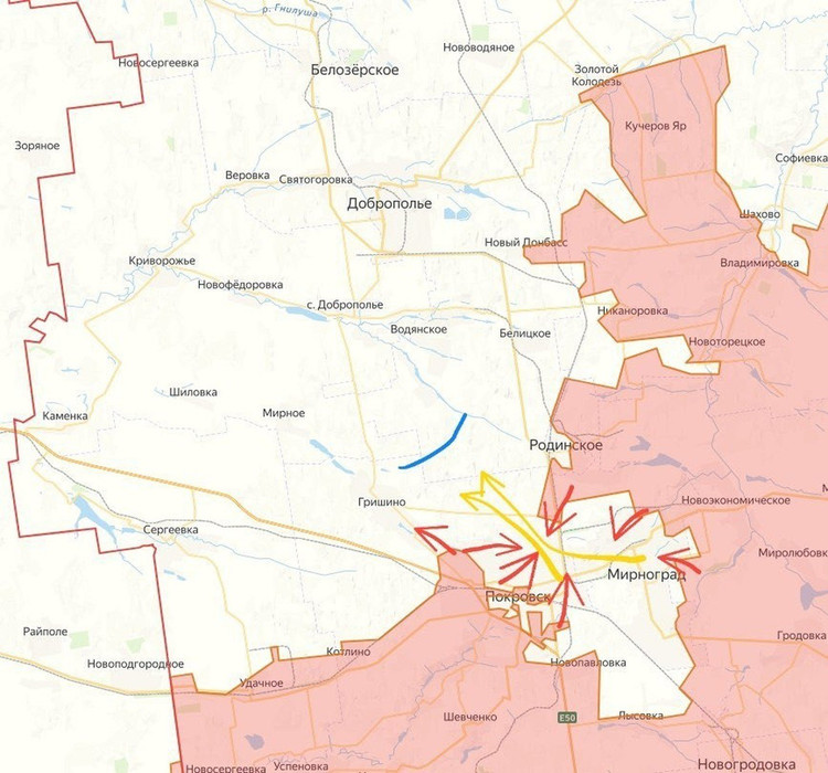 Volgens het kanaal RVvoenkory zijn er veel tekenen dat de AFU actief troepen voorbereidt in het dorp Gryshyne (ten noordwesten van Pokrovsk) en andere dorpen ten westen van de rivier Grishinka, om een reddingsoperatie uit te voeren in de regio Pokrovsk-Mirnograd. 11-8651.jpg