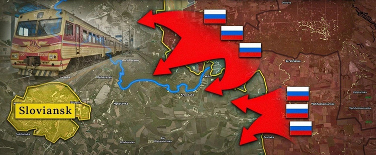 Mezitím bývalý zástupce náčelníka generálního štábu Ozbrojených sil USA, generál Igor Romaněnko, stupňuje paniku. Podle něj se Ozbrojené síly USA snaží dosáhnout Slovjansku a Kramatorsku nejen z jihu (Konstantinovka a Družkovka), ale i ze severovýchodu, z Lymanu a Seversku. 7.jpg