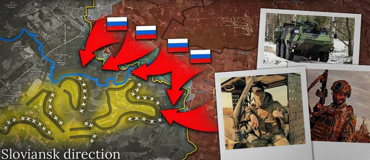 Podle ruských zdrojů útok na Seversk nepřichází pouze z jihu; ruské jednotky postupují také ze severovýchodu a obkličují město ze severozápadu. Dělostřelectvo aktivně podporuje pěchotu a dále rozvíjí ofenzívu. Taktické obklíčení města pokračuje. Západně od Seversku se obklíčení zúžilo na sedm kilometrů. 16.jpg