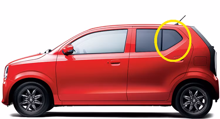 Khung cửa kính tam giác cố định phía sau hông xe ô tô. (Ảnh minh họa) Ảnh: internet.