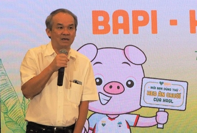 Ông Đoàn Nguyên Đức tại lễ ra mắt sản phẩm Bapi-Heo ăn chuối Hoàng Anh Gia Lai. (Ảnh: Internet)