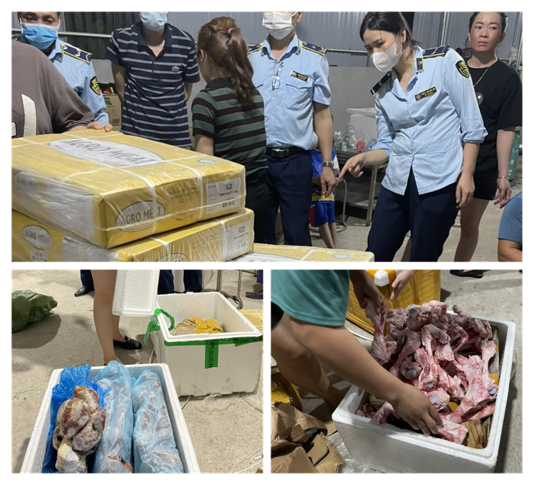 Gần 400kg xương, thịt động vật không rõ nguồn gốc bị thu giữ. Nguồn: Tổng cục Quản lý thị trường