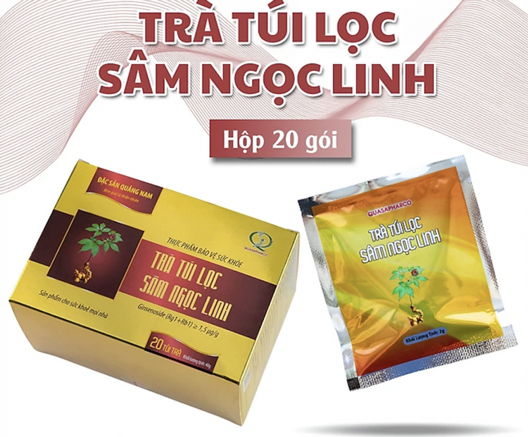 Thực phẩm bảo vệ sức khỏe Trà túi lọc Sâm Ngọc Linh về điều kiện thực phẩm và chất lượng và ghi nhãn.