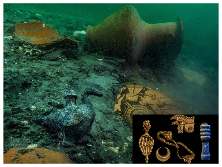 Khi khai quật ngôi đền, các nhà khoa học tìm được một số báu vật, gồm các dụng cụ nghi lễ làm bằng bạc, đồ trang sức bằng vàng và hộp đựng thạch cao từng dùng để đựng nước hoa hoặc thuốc mỡ. (Ảnh: Live Science)