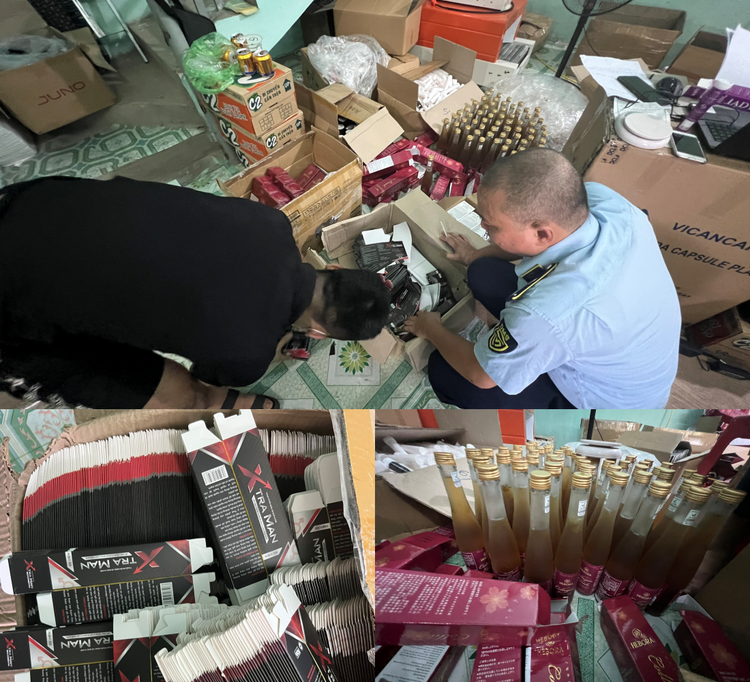 Thực phẩm chức năng giả được đóng chai, bao bì giống như hàng thật.