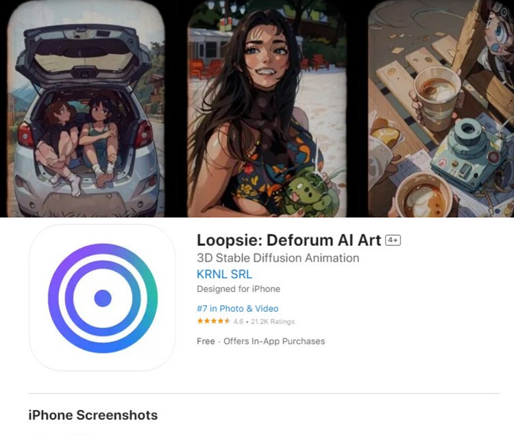 Ứng dụng Loopsie.