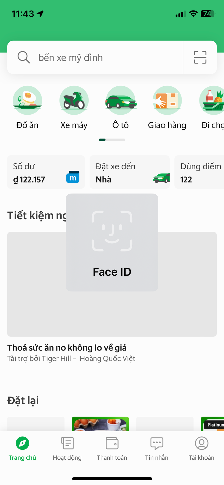 Nên bật ngay các tính năng mở ví bằng vân tay/FaceID thay vì dùng mật mã để tăng cường bảo mật - Ảnh chụp màn hình.