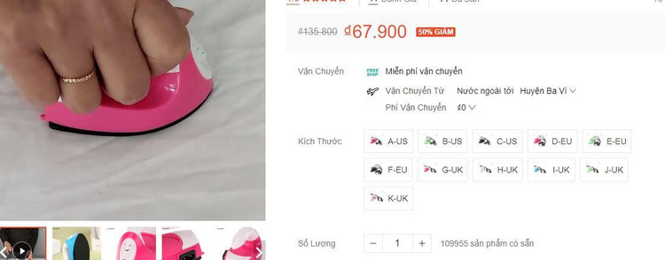 Bàn ủi mini giá chỉ 67.000 đồng.