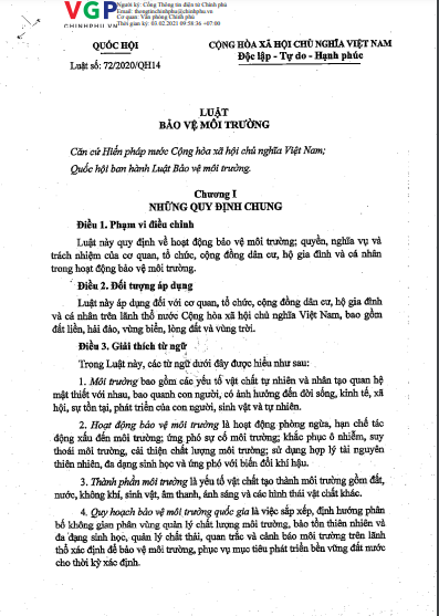 Luật Bảo vệ môi trường 2020 có hiệu lực thi hành năm 2022. Ảnh: dostkhanhhoa.