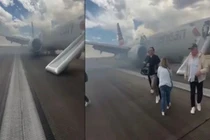 Máy bay chở 173 người bốc cháy khi cất cánh, hành khách tháo chạy