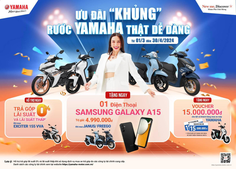 Yamaha tung chương trình khuyến mãi: &quot;Ưu đãi &quot;khủng&quot; – Rước Yamaha thật dễ dàng&quot;