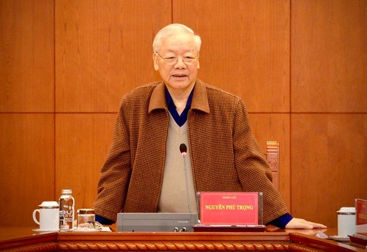 Tổng Bí thư Nguyễn Phú Trọng phát biểu chỉ đạo tại cuộc họp ngày 22/11. Ảnh: Báo điện tử Đảng Cộng sản Việt Nam.