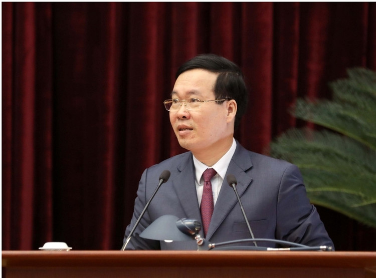 Ủy viên Bộ Chính trị, Thường trực Ban Bí thư Võ Văn Thưởng phát biểu tại hội nghị.