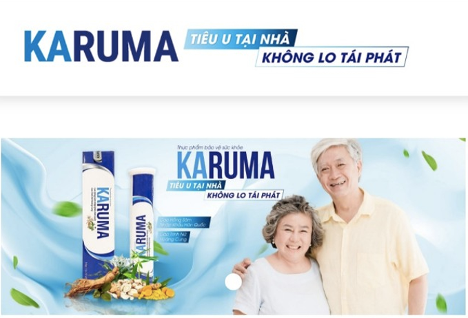 TPBVSK Karuma bị phản ánh quảng cáo sai phạm gây hiểu nhầm TPCN như thuốc trị bệnh.