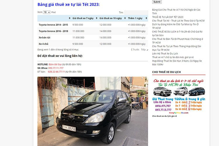 Giá thuê xe tăng là chuyện bình thường những dịp lễ tết.