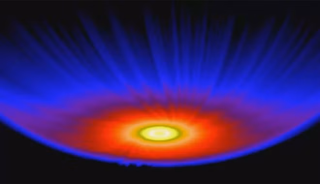 Hình ảnh về khí quyển tinh cầu của Moth mà các nhà thiên văn học mới chụp được. (Ảnh: NASA)