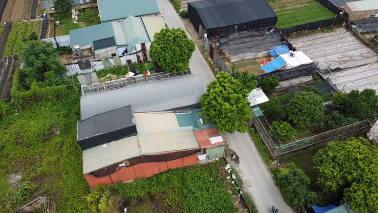 Nhiều công trình cấp 4 mái tôn xập xệ, rộng cả trăm mét vuông “mọc” lên kiên cố trên đất nông nghiệp ở phường Tây Tựu.