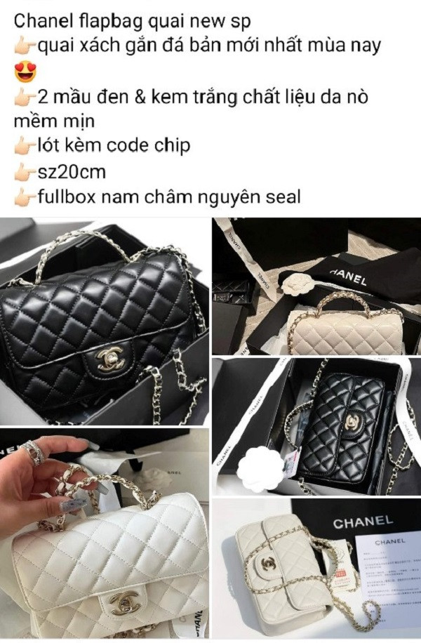 Một trang Facebook rao bán những túi xách hiệu Chanel, LV, Gucci…