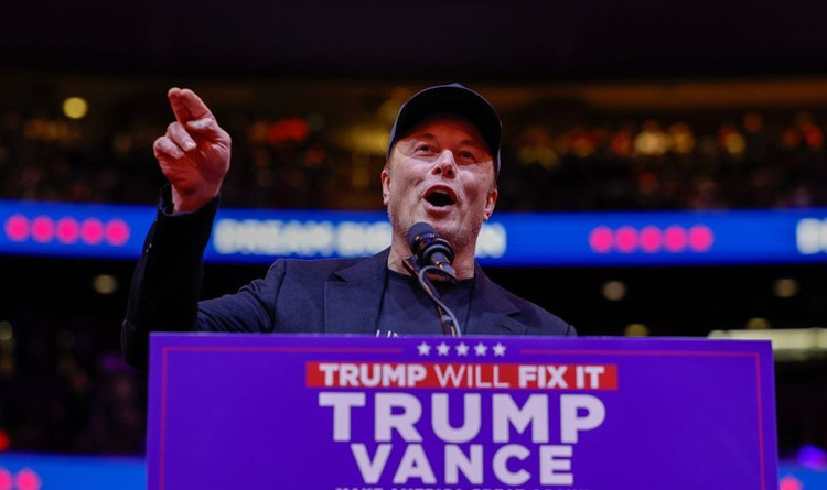 CEO Elon Musk phát biểu ủng hộ ông Trump trong chiến dịch. Ảnh: Express US