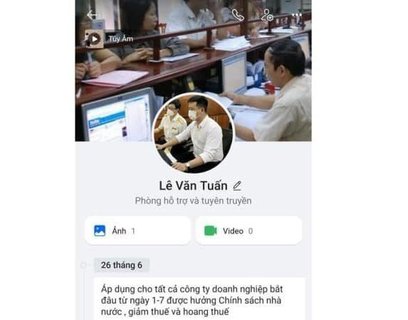 Đối tượng sử dụng hình ảnh đại diện Zalo cá nhân là cán bộ mặc trang phục của cơ quan thuế làm vỏ bọc để liên hệ với nạn nhân