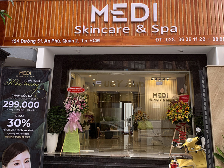 Cơ sở Medi Skin Care &amp; Spa tại số 154 đường 51, khu phố 2, phường An Phú, TP Thủ Đức (TP HCM).