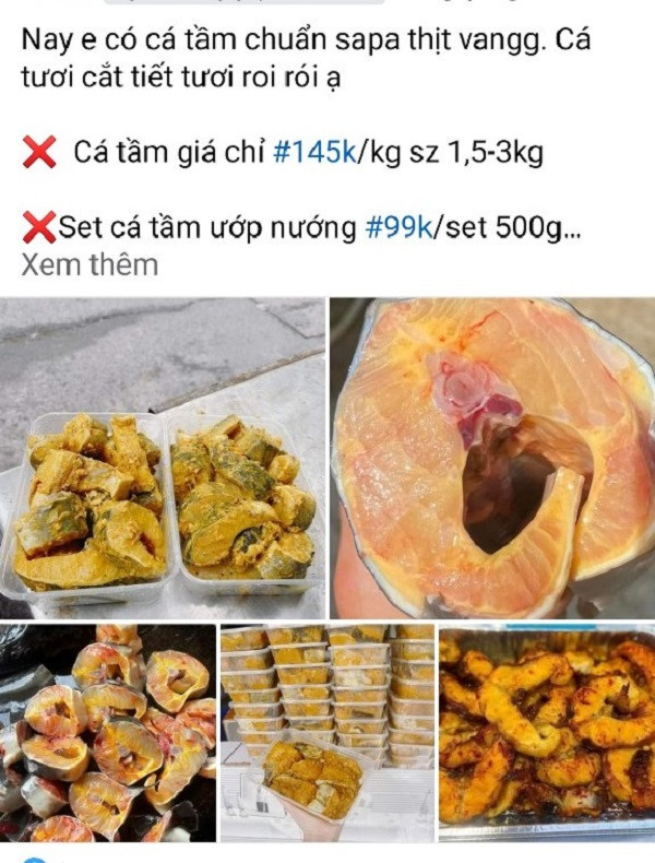 Một trang trên chợ mạng rao bán cà tầm giá rẻ