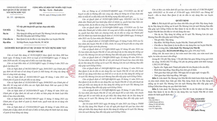 Quyết định số 44/QĐ-BQLDA. Nguồn MSC. Quyết định số 44/QĐ-BQLDA. Nguồn MSC.