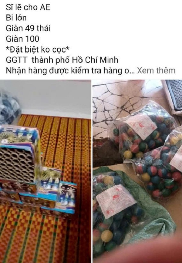 Pháo hoa Tết đang được rao bán tràn lan trên “chợ mạng”.