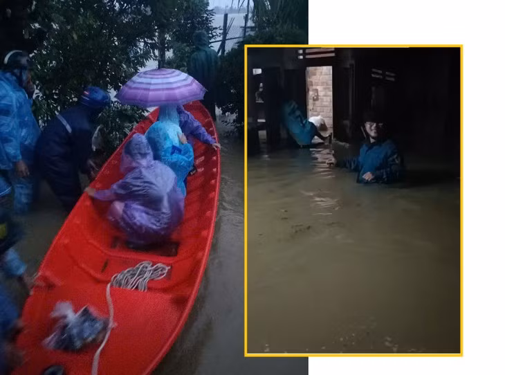 Chính quyền thị xã Đức Phổ triển khai các lực lượng ưu tiên di dời người dân ra khỏi khu vực có nguy cơ cao, đồng thời kết hợp di chuyển vật nuôi và một số tài sản có giá trị khác.