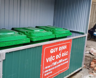 Mô hình điểm thu gom, phân loại rác của khu dân cư phường Phùng Chí Kiên, TP Bắc Kạn.