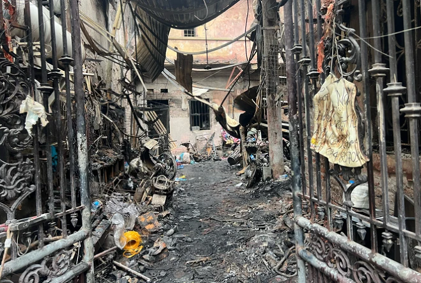 Hiện trường vụ cháy.