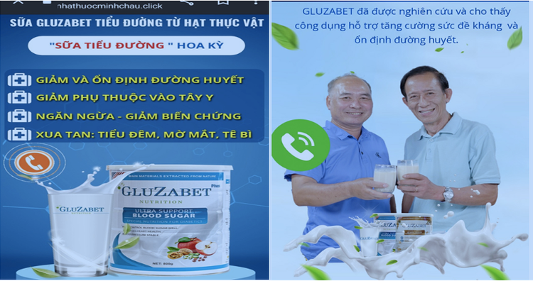TPBVSK Gluzabet quảng cáo trên các trang web