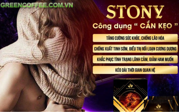 Viên kẹo ngậm Stony quảng cáo “điều trị rối loạn cương dương” trên trang mạng.