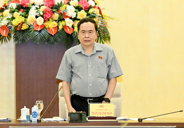 Chủ tịch Quốc hội Trần Thanh Mẫn phát biểu. Ảnh: Lâm Hiển/Báo Đại biểu Nhân dân.