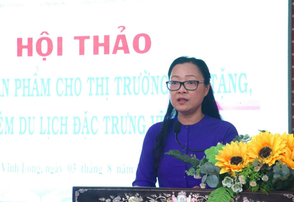 TS Nguyễn Thị Quyên Thanh - Phó Chủ tịch UBND tỉnh Vĩnh Long - phát biểu chỉ đạo tại hội thảo.