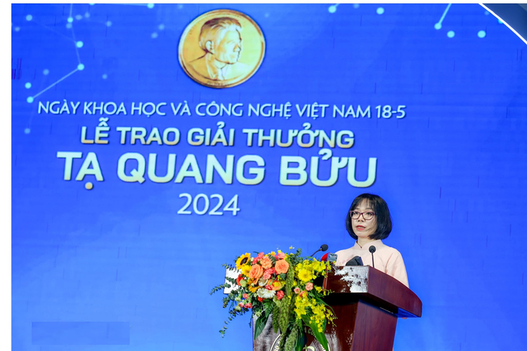 TS. Nguyễn Thị Kim Thanh chia sẻ tại lễ trao Giải thưởng Tạ Quang Bửu năm 2024