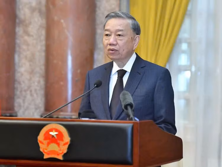 Tổng Bí thư, Chủ tịch nước Tô Lâm phát biểu tại cuộc gặp mặt. Ảnh: Báo Nhân dân