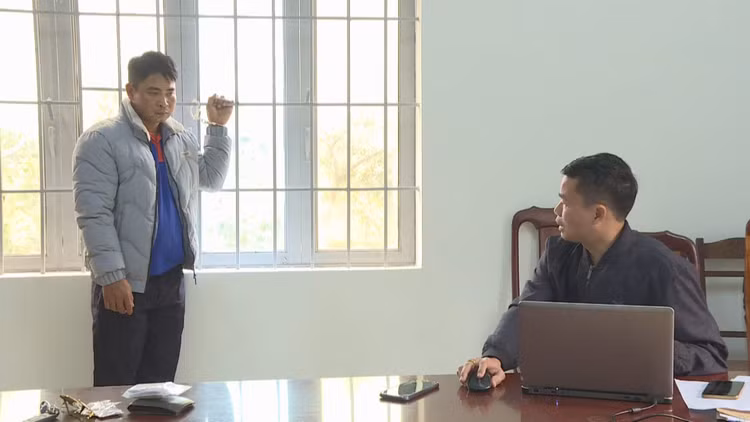 Đối tượng Nguyễn Văn Hà tại cơ quan Công an. Ảnh: Sỹ Đức