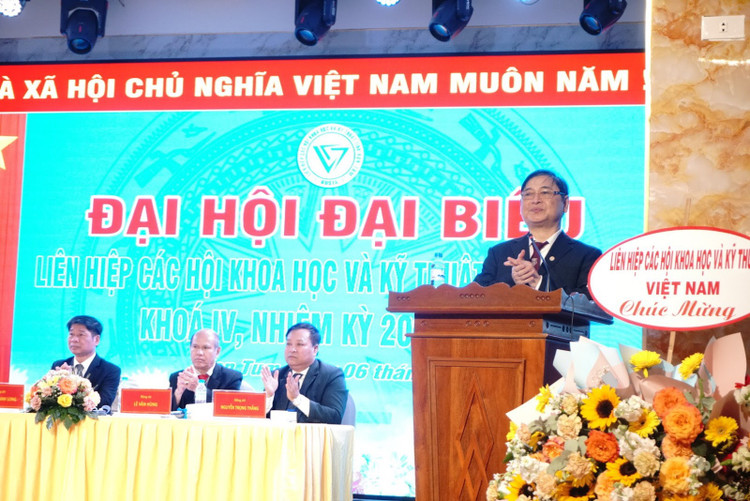 Bí thư Đảng đoàn, Chủ tịch Liên hiệp Hội Việt Nam Phan Xuân Dũng phát biểu.