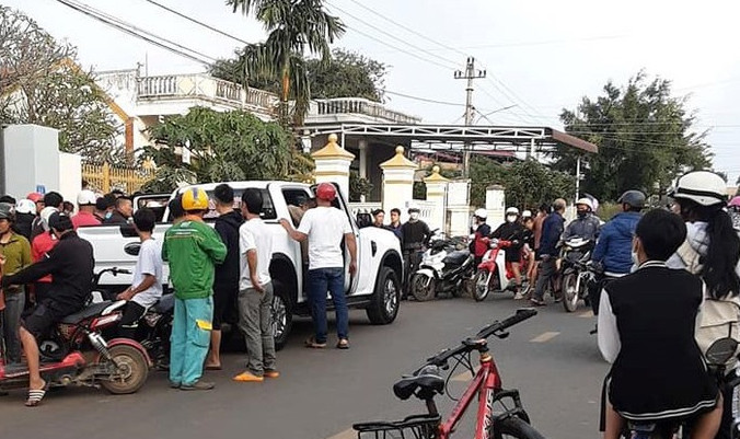 Hiện trường nơi vụ nổ xảy ra tại huyện Krông Ana, tỉnh Đắk Lắk.