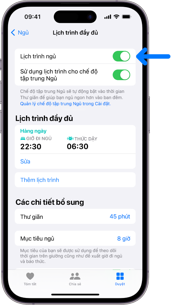 Hướng dẫn sử dụng tính năng nhắc giờ đi ngủ trên iPhone